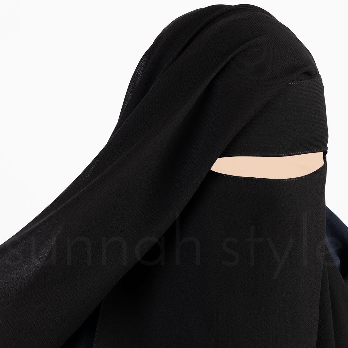 Sunnah Style Two Layer Niqab Black